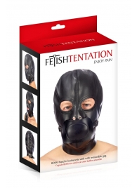 Маска-шлем с прорезями для глаз и регулируемым кляпом - Fetish Tentation - купить с доставкой в Кирове