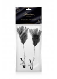 Зажимы для сосков с черными перьями Sweet Caress Feather Nipple Clumps - Sweet Caress - купить с доставкой в Кирове