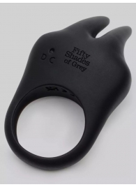 Черное эрекционное виброкольцо Sensation Rechargeable Vibrating Rabbit Love Ring - Fifty Shades of Grey - в Кирове купить с доставкой