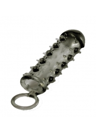 Дымчатая стимулирующая насадка с закрытой головкой SAMURAI PENIS SLEEVE BLACK - 14,5 см. - NMC - в Кирове купить с доставкой