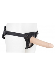 Пустотелый страпон Harness CLASSIC с бандажом - 19,5 см. - LOVETOY (А-Полимер) - купить с доставкой в Кирове