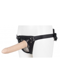 Пустотелый страпон Harness CLASSIC с бандажом - 19,5 см. - LOVETOY (А-Полимер) - купить с доставкой в Кирове