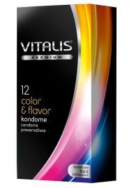 Цветные ароматизированные презервативы VITALIS PREMIUM color   flavor - 12 шт. - Vitalis - купить с доставкой в Кирове