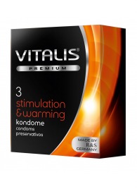 Презервативы VITALIS PREMIUM stimulation   warming с согревающим эффектом - 3 шт. - Vitalis - купить с доставкой в Кирове