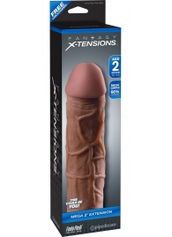 Коричневая насадка Mega 2  Extension - 20,3 см. - Pipedream - в Кирове купить с доставкой