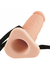 Телесный реалистичный фаллоимитатор с полостью Silicone Hollow Extension - 20 см. - Pipedream - купить с доставкой в Кирове