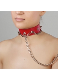 Красный ошейник из натуральной кожи - Sitabella - купить с доставкой в Кирове