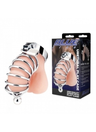 Серебристая клетка для члена Urethral Play Cage - BlueLine - купить с доставкой в Кирове