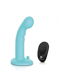 Голубая изогнутая насадка 6in Remote Control Ripple P-Spot G-Spot на черных трусиках - 16 см. - Pegasus - купить с доставкой в Кирове