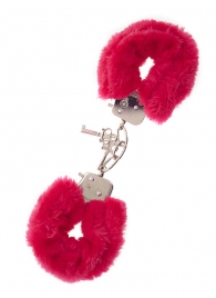 Металлические наручники с красной меховой опушкой METAL HANDCUFF WITH PLUSH RED - Dream Toys - купить с доставкой в Кирове