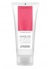Смазка на водной основе Mixgliss Kiss с ароматом земляники - 70 мл. - Mixgliss - купить с доставкой в Кирове