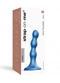 Голубая насадка Strap-On-Me Dildo Plug Balls size S - Strap-on-me - купить с доставкой в Кирове