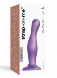 Фиолетовая насадка Strap-On-Me Dildo Plug Curvy size L - Strap-on-me - купить с доставкой в Кирове