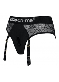 Черные трусики для насадок Diva Lingerie Harness - size L - Strap-on-me - купить с доставкой в Кирове