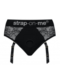 Черные трусики для насадок Diva Lingerie Harness - size L - Strap-on-me - купить с доставкой в Кирове