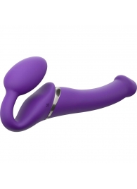 Фиолетовый безремневой вибрострапон Vibrating Bendable Strap-On - size L - Strap-on-me - купить с доставкой в Кирове