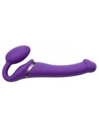 Фиолетовый безремневой вибрострапон Vibrating Bendable Strap-On - size L - Strap-on-me - купить с доставкой в Кирове