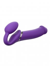 Фиолетовый безремневой вибрострапон Silicone Bendable Strap-On - size XL - Strap-on-me - купить с доставкой в Кирове