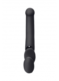 Черный безремневой вибрострапон Silicone Bendable Strap-On - size XL - Strap-on-me - купить с доставкой в Кирове