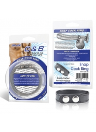 Кольцо на пенис SNAP COCK RING из искусственной кожи на клепках - BlueLine - в Кирове купить с доставкой