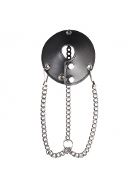 Утяжка для мошонки из искусственной кожи с цепочками PARACHUTE BALL STRETCHER - BlueLine - купить с доставкой в Кирове