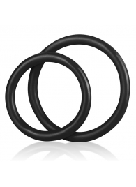 Набор из двух черных силиконовых колец разного диаметра SILICONE COCK RING SET - BlueLine - в Кирове купить с доставкой