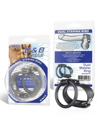 Двойное кольцо выносливости на пенис DUAL STAMINA RING - BlueLine - в Кирове купить с доставкой