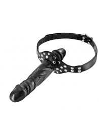 Черный кляп-фаллоимитатор Double Penis Gag - Fetish Tentation - купить с доставкой в Кирове