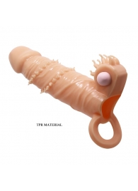 Телесная удлиняющая вибронасадка Penis Sleeve Connor - 17 см. - Baile - в Кирове купить с доставкой
