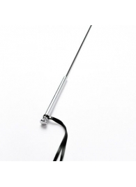 Черный кожаный стек с гладкой ручкой - 55 см. - Crazy Handmade - купить с доставкой в Кирове