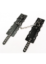 Узорчатые кожаные оковы с регулируемыми ремешками - Crazy Handmade - купить с доставкой в Кирове