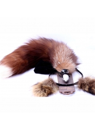 Игровой комплект: серебристая анальная пробка с пушистым хвостом и ободок-ушки - Crazy Handmade - купить с доставкой в Кирове