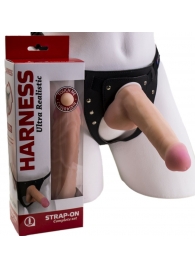 Страпон Harness из двух предметов: трусики с плугом и насадка-фаллос - 17 см. - LOVETOY (А-Полимер) - купить с доставкой в Кирове