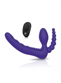 Фиолетовый безремневой страпон с пультом ДУ 7’’ Remote Control Strapless - 24 см. - Pegasus - купить с доставкой в Кирове