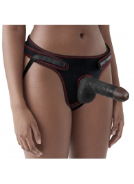 Женский темнокожий страпон Easy Strapon Set 7 Inch - 18 см. - Lovetoy - купить с доставкой в Кирове
