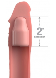 Телесная насадка-удлинитель 2 Inch Silicone X-tension with Strap - 20,3 см. - Pipedream - в Кирове купить с доставкой