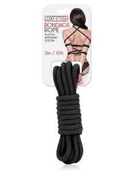 Черная хлопковая веревка для связывания - 3 м. - Lux Fetish - купить с доставкой в Кирове
