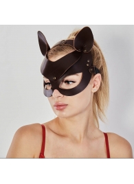 Коричневая кожаная маска  Кошечка - Sitabella - купить с доставкой в Кирове