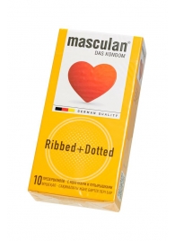 Презервативы с колечками и пупырышками Masculan Ribbed+Dotted - 10 шт. - Masculan - купить с доставкой в Кирове
