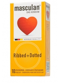 Презервативы с колечками и пупырышками Masculan Ribbed+Dotted - 10 шт. - Masculan - купить с доставкой в Кирове