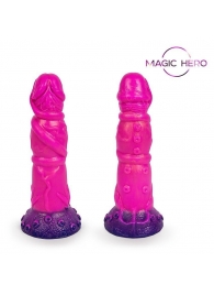 Розовый рельефный фантазийный фаллоимитатор - 20 см. - Bior toys - купить с доставкой в Кирове