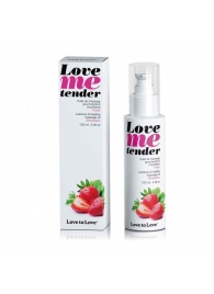 Съедобное согревающее массажное масло Love Me Tender Strawberry с ароматом клубники - 100 мл. - Love to Love - купить с доставкой в Кирове