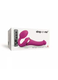 Ярко-розовый безремневой страпон Multi Orgasm Size S с клиторальной стимуляцией - Strap-on-me - купить с доставкой в Кирове
