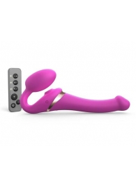 Ярко-розовый безремневой страпон Multi Orgasm Size S с клиторальной стимуляцией - Strap-on-me - купить с доставкой в Кирове