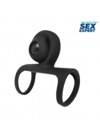 Черная вибронасадка на пенис Sex Expert - Sex Expert - в Кирове купить с доставкой