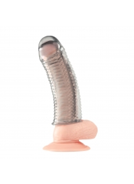 Текстурированная насадка на пенис Clear Textured Penis Enhancing Sleeve Extension - 16,5 см. - BlueLine - в Кирове купить с доставкой