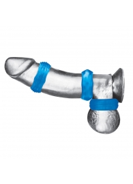 Комплект из трех голубых колец для эрекции 3-Pack Nuts   Bolts Stretch Cock Ring Set - BlueLine - в Кирове купить с доставкой