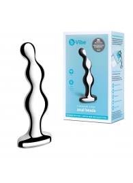 Стальной анальный фаллоимитатор для простаты Stainless Steel Anal Beads - 13 см. - b-Vibe - в Кирове купить с доставкой
