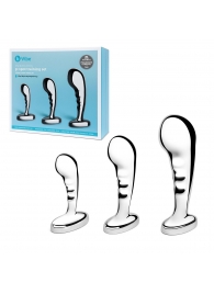 Набор из 3 стальных стимуляторов простаты Stainless Steel P-spot Training Set - b-Vibe - в Кирове купить с доставкой