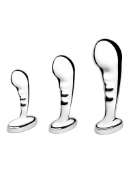 Набор из 3 стальных стимуляторов простаты Stainless Steel P-spot Training Set - b-Vibe - в Кирове купить с доставкой
